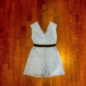 Sandro Light Blue Lace Garment Romper